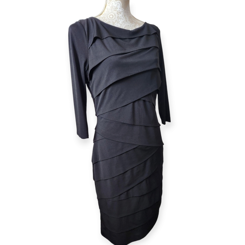 White House Black Market Black Layered Midi Dress